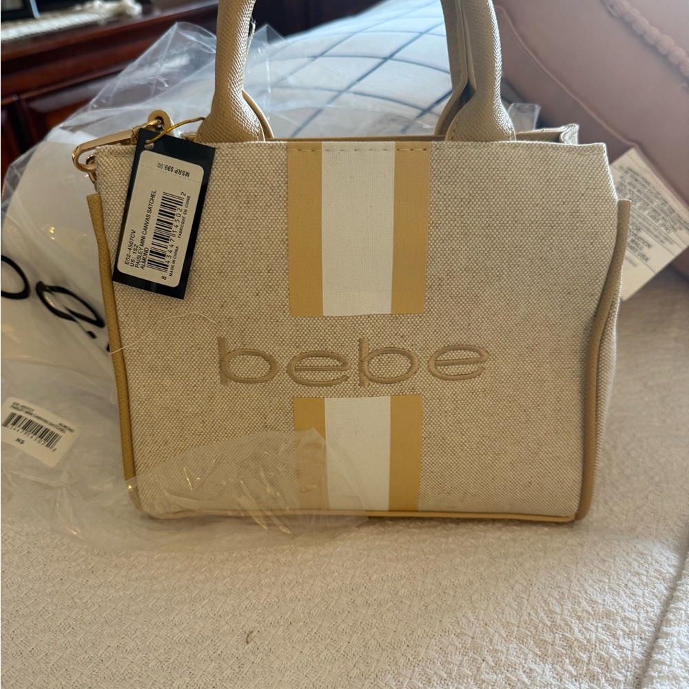 Bebe Beige and Gold Mini Bag